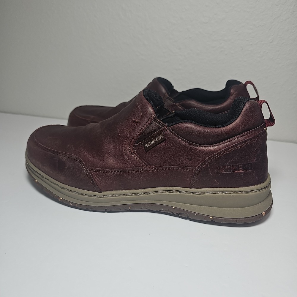 Redhead Cabelas Leather Moc Shoes Men's 10.5 M BONE DRY Slip On Brunette 4004450